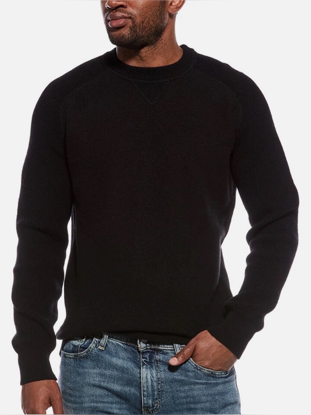BOSS Hugo Boss H-Hero Men’s Black Wool Classic Crew Neck Sweater Size M NWT